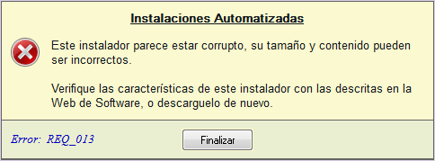 Error REQ_013: Archivo Corrupto
