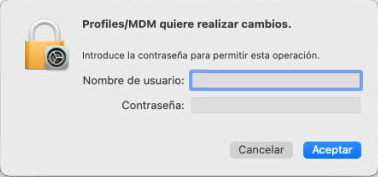 Aceptar la instalación del perfil