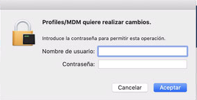 Aceptar la instalación del perfil