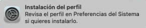 Notificación de la descarga del perfil eduroam