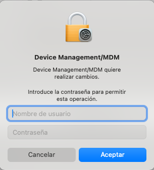 Aceptar la instalación del perfil