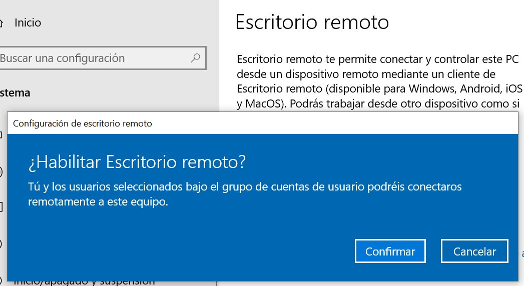 Preguntas Frecuentes - ¿Cómo Configuro mi Windows 10 para habilitar acceso  por Escritorio Remoto?